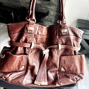 B Makowsky Leather Handle Bag